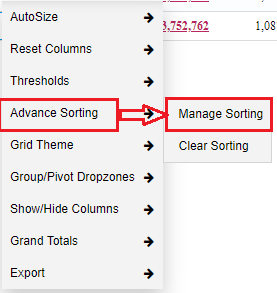 sorting right click