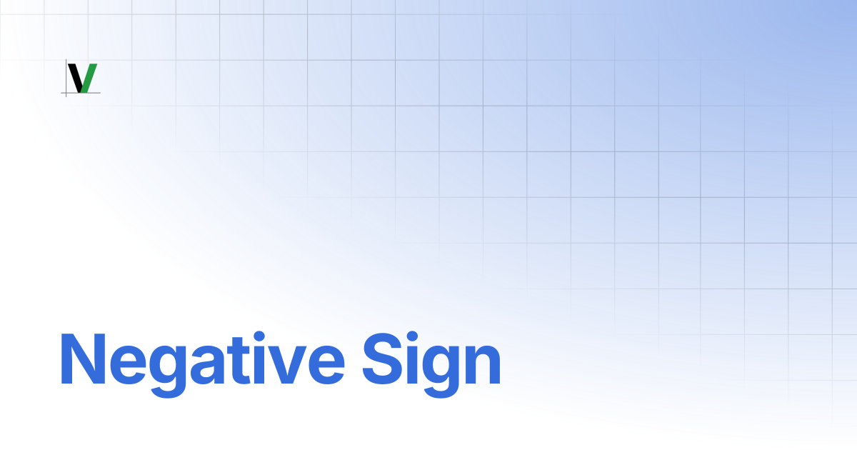 Negative Sign | VitaraCharts